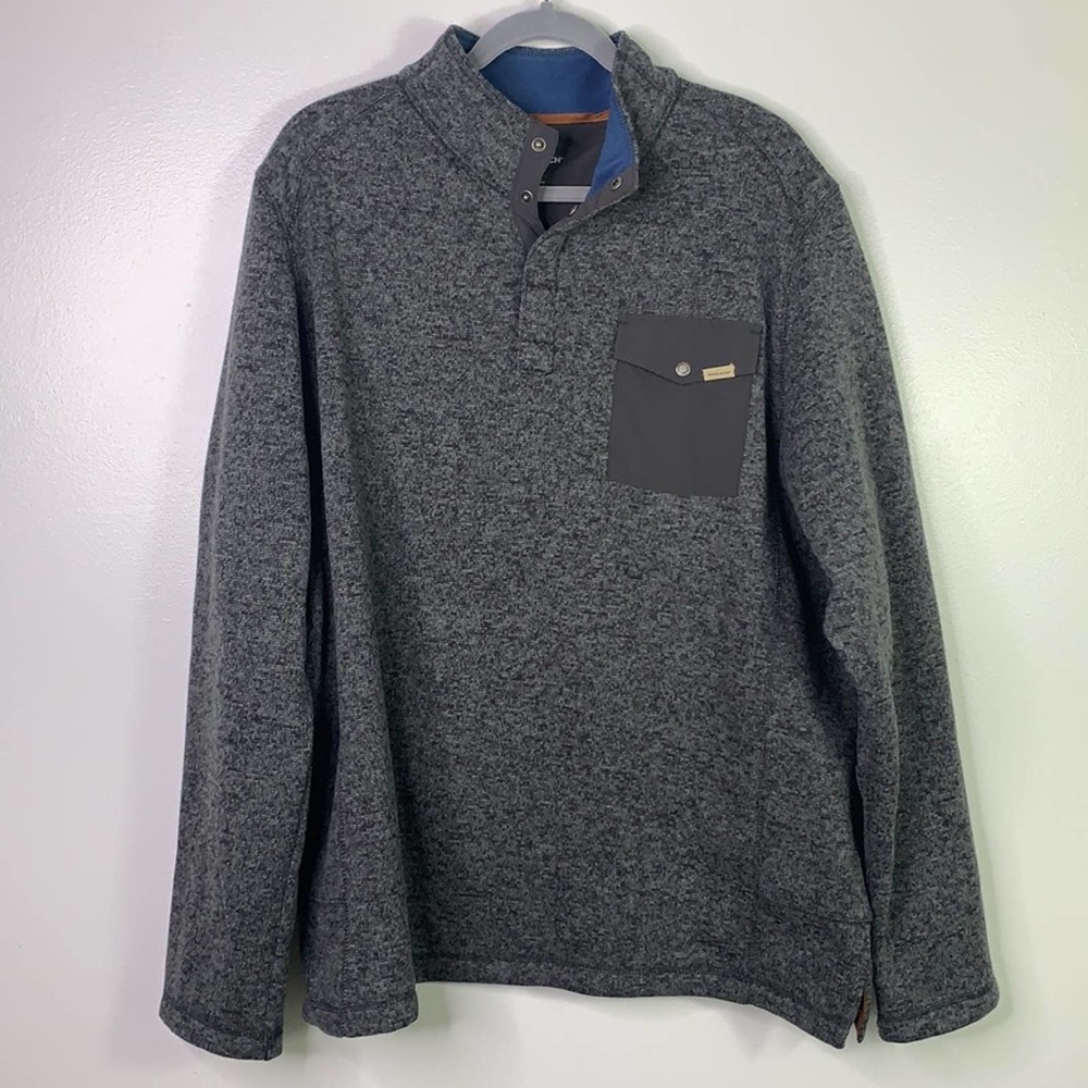 Woolrich Quarter Snap Polyester Gray Pullover Xxl - image 8